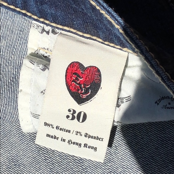 TWISTED HEART RHINESTONE POCKET JEANS, SIZE 30 - Picture 8 of 8